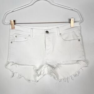Olivaceous Womens Small S White Denim Cut Off Jean Shorts Cotton Stretch